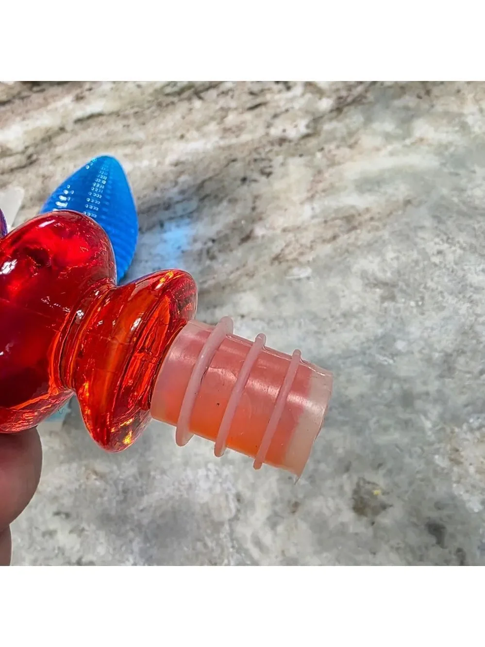 Colorful Acrylic Bottle Stopper Trio Star, Blue, & Red Spiral Set of 3 Patriotic